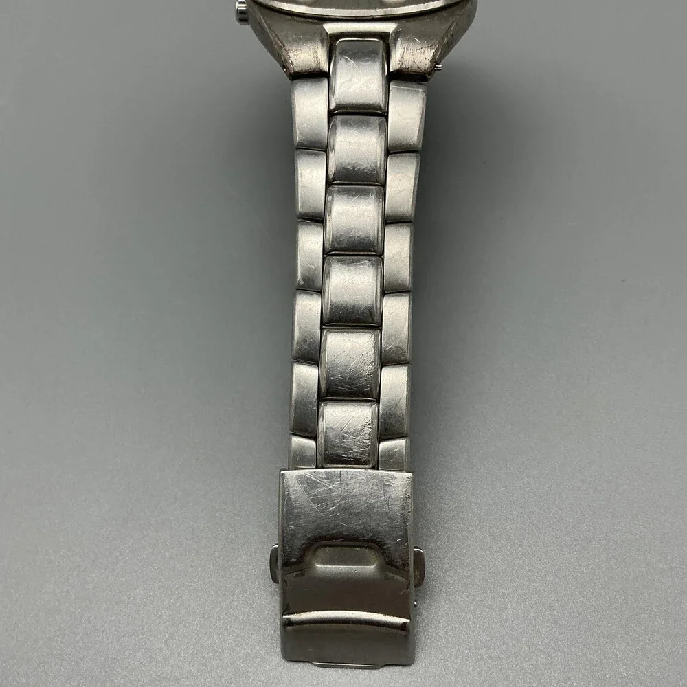 Fossil Blue AM-3319 Mens Watch 39mm Blue Dial Silver Tone New Battery 7
